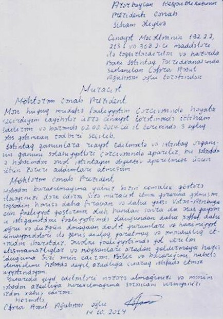 Rəsul Cəfərov prezidentə əfv müraciəti etdi - Ərizə