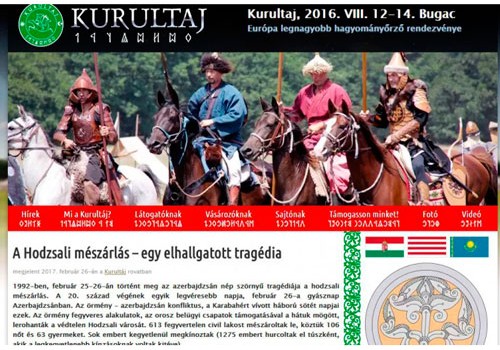 Macarıstanın “Kurultaj.hu” portalında ermənilərin Xocalıda törətdiyi cinayətlər barədə material dərc edilib