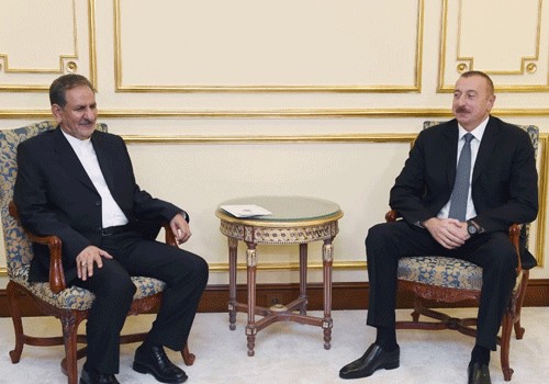 İlham Əliyev İstanbulda İranın birinci vitse-prezidenti ilə görüşüb