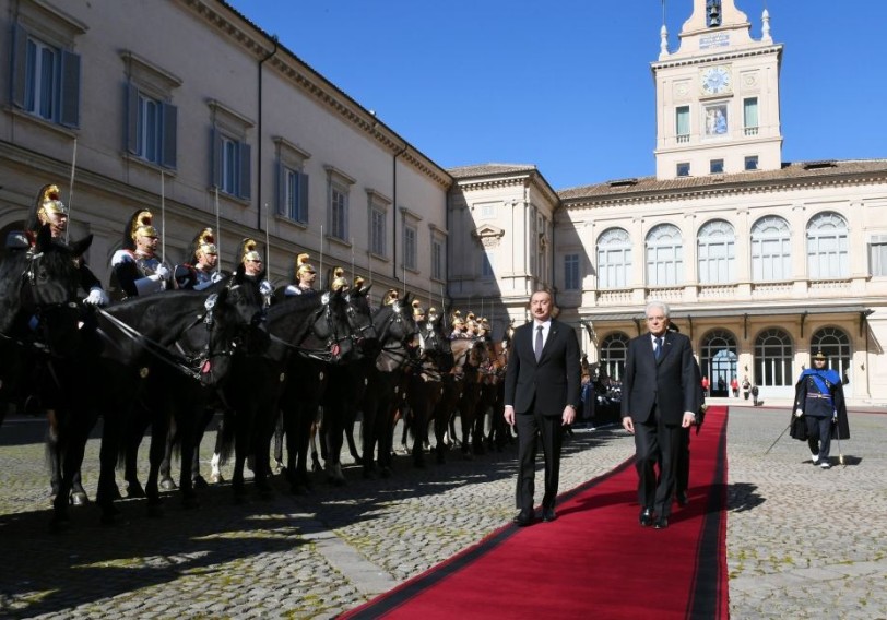 Prezident İlham Əliyevin Romada rəsmi yolasalma mərasimi olub