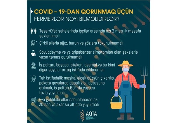 AQTA-dan fermerlərə COVID-19 dan qorunmaq üçün zəruri tövsiyələr