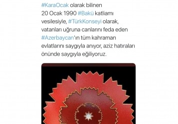 Türk Şurası 20 Yanvar faciəsinin ildönümü ilə əlaqədar mesaj yayımlayıb
