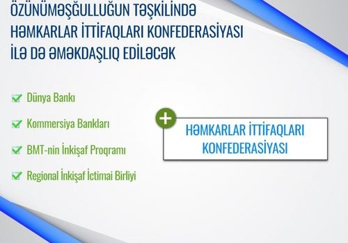 Özünüməşğulluğun təşkilində Həmkarlar İttifaqları Konfederasiyası ilə də əməkdaşlıq ediləcək