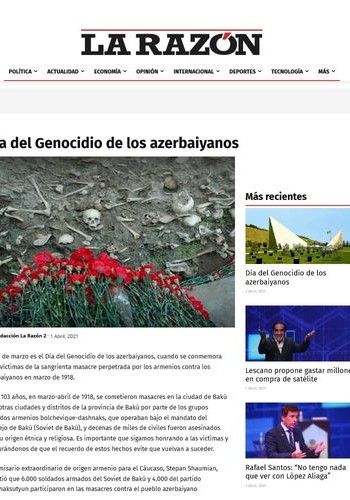 Peru mətbuatında Azərbaycanlıların soyqırımı ilə bağlı material dərc olunub