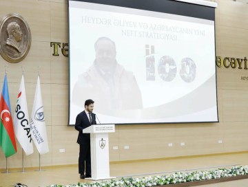 “Heydər Əliyev və Azərbaycanın yeni neft strategiyası” mövzusunda mühazirələrə start verilib - FOTOLAR